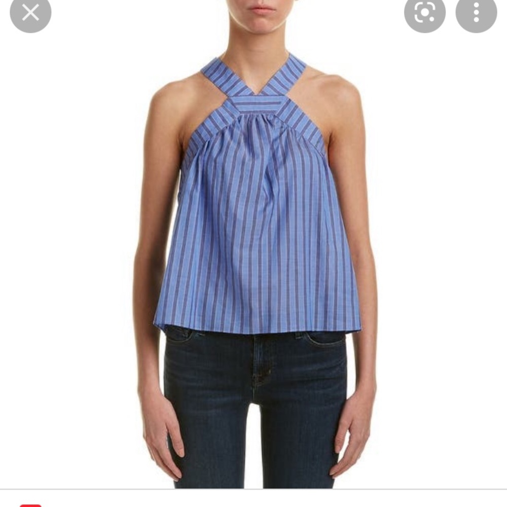 Central Park West Blue Striped Top